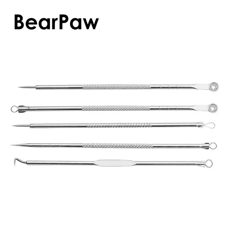 5 шт./компл. инструмент для ухода за кожей лица из нержавеющей стали удаления акне