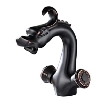 

European Copper Black Ancient Bathroom Washbasin Faucet Toilet Black Ancient Cold and Hot Water FaucetS