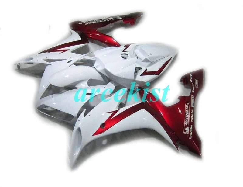 ABS Литье Мотоцикл Обтекатели наборы Подходит для Yamaha YZF-1000-R1 2004 2005 2006 04 05 06 обтекатель кузова Комплект красный белый - Цвет: same photo show