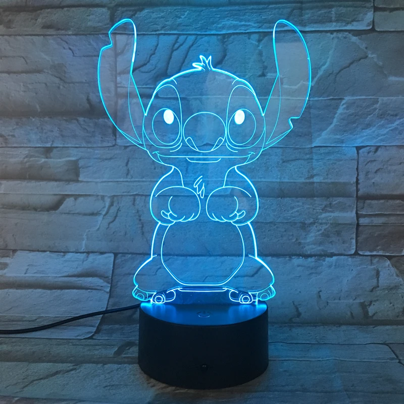 3D Светодиодная лампа для спальни настольная ночник акриловая панель usb кабель 7