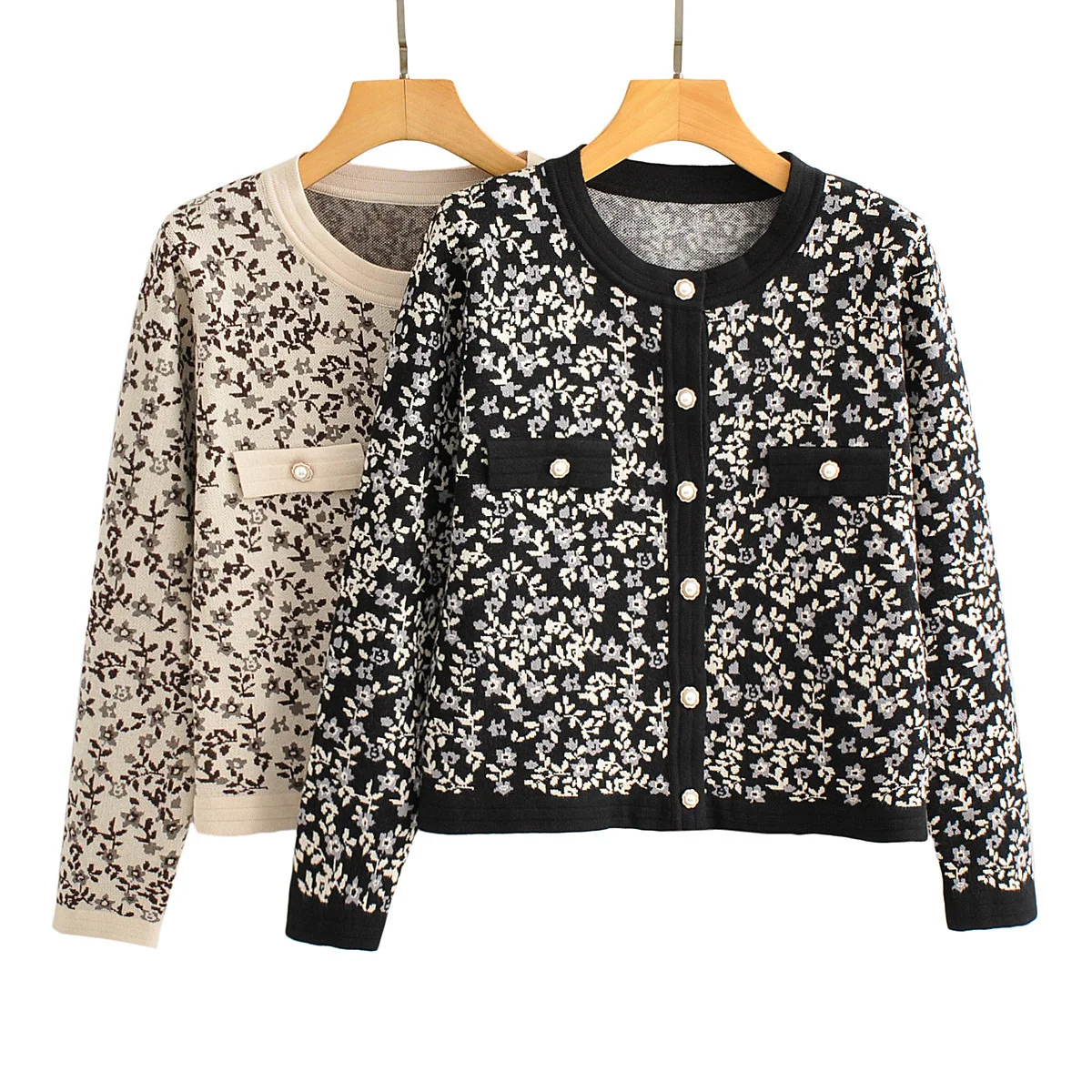 

Wholesale 2020 Autumn New Products Western Style WOMEN'S Dress Small Floral xiang feng Sweater Cardigan
