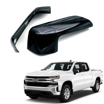 

Car Rearview Mirror Side Mirrors Cover Trim Decor For 2019 2020 Chevrolet Silverado 1500 & For GMC Sierra 1500 Black 2Pcs