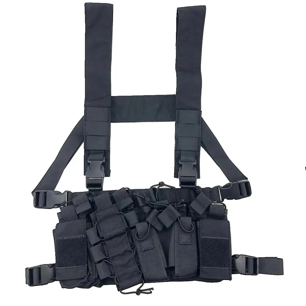 escursionismo caccia Gilet tattico Harness Chest Waist Pack tasche funzionali in vita 600D per softair trekking cintura militare 