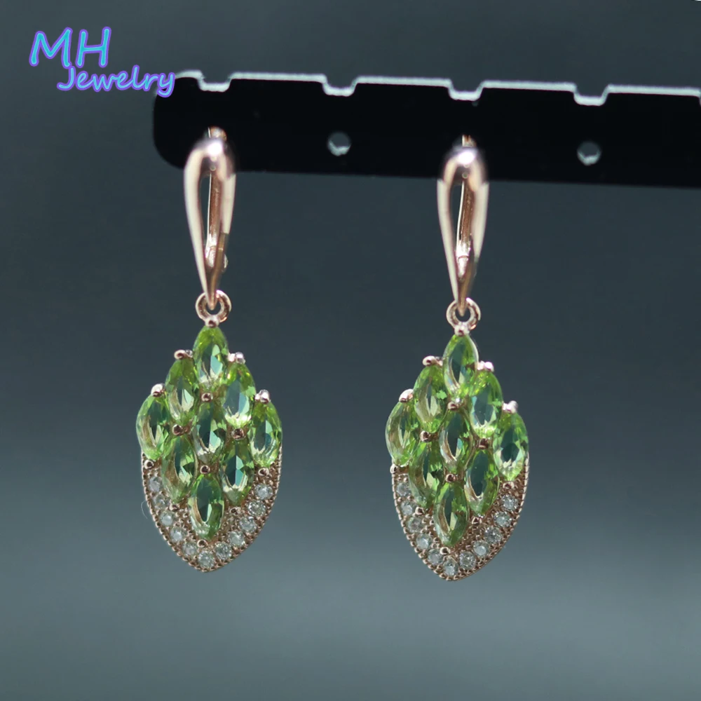 

MH Color Change zultanite Claps earrings marquise 3*6 mm created gemstone jewelry 925 sterling silver for women party best gift