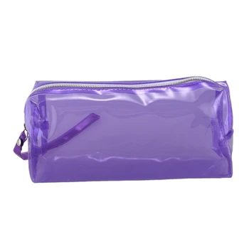 

Transparent Pencil Cases zipper School Girl cute Pencil Cases 19.5x 6 x 9cm purple