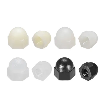 

uxcell 30pcs 50pcs Cap Nut Hex Acorn Dome Head Nuts for Screws Bolts Nylon White Black for Mechanical Equipment