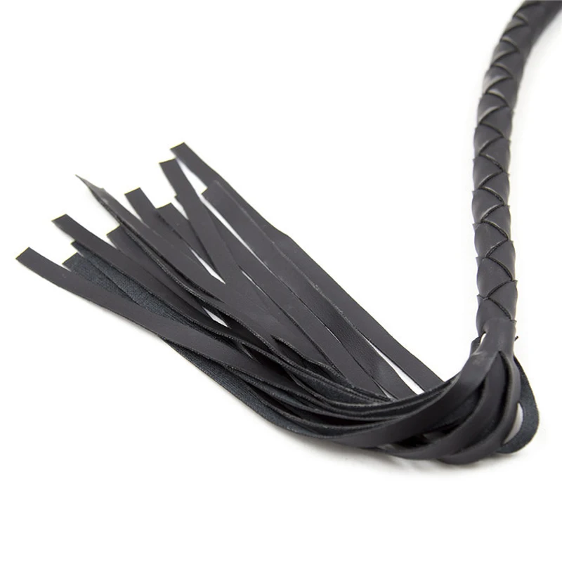 Black Bdsm PU Leather Whip Sex Toys for Women Couples