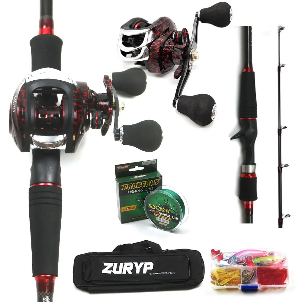 Zuryp Telescopic Fishing Rod Combo 1.82.7m Baitcasting Fishing Set