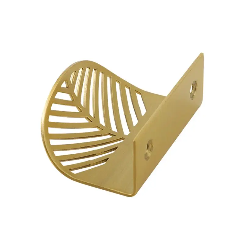 Brass Латунная дверная ручка в форме листа, ручки для мебели, ручки для выдвижных ящиков, дверные ручки для шкафа - Цвет: Brass