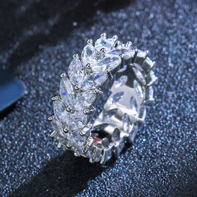 

Women's S925 Sterling Silver AAA Zircon Ring Engagement Wedding Silver Jewelry Ring