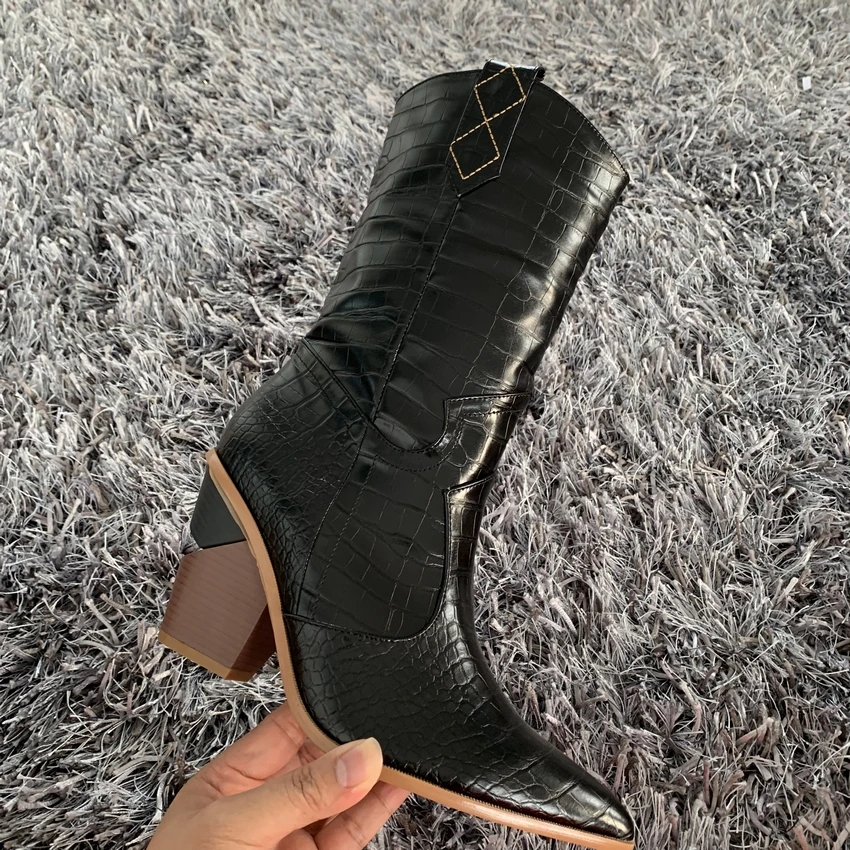 Ceny 2019 nowy marka kobiety buty pointed toe kliny buty kobieta jesień zima buty krótkie damskie zachodnich botki dla kobiet