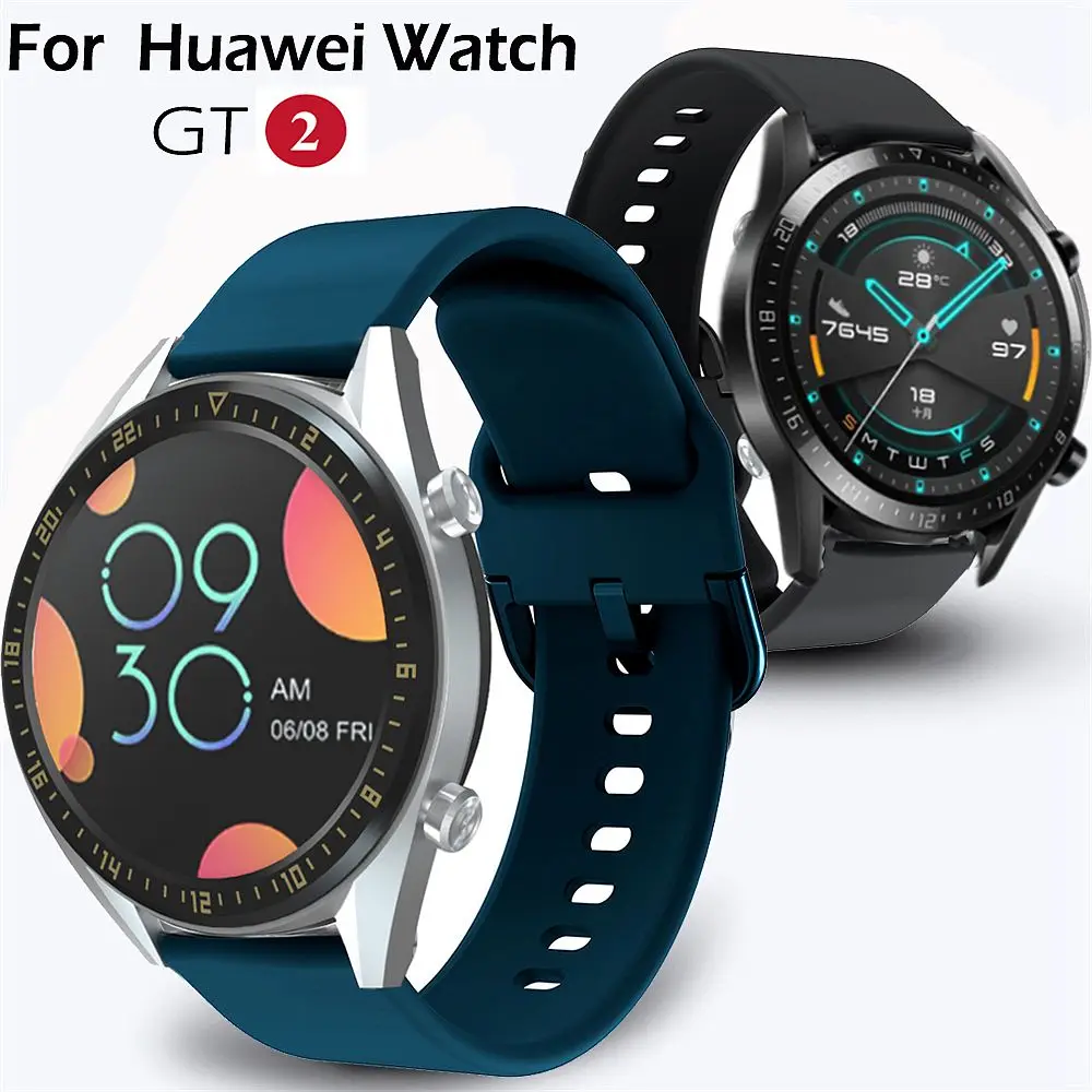 Силиконовый ремешок для часов Huawei 22 мм GT GT2 46 смарт браслет спортивный Galaxy мм/Gear