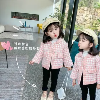 

Girls Autumn Fashion Long Sleeve Plaid Coat Baby Kids Children Jacket