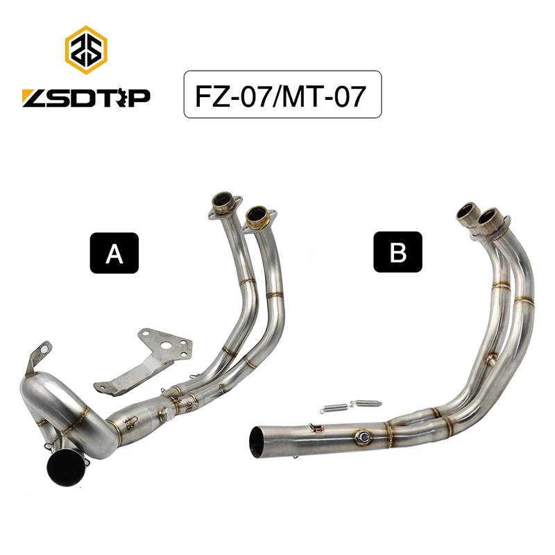 

ZSDTRP For Yamaha MT07 FZ-07 MT-07 2013-2017 Motorcycle Exhaust Escape Full System Modified Front Middle Link Pipe Muffler