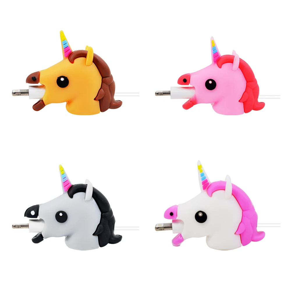 

CHIPAL Carton Unicorn Cable Protector Winder for iPhone USB Data Line Bites Organizer Cute Bite Chompers Phone Cord Protection