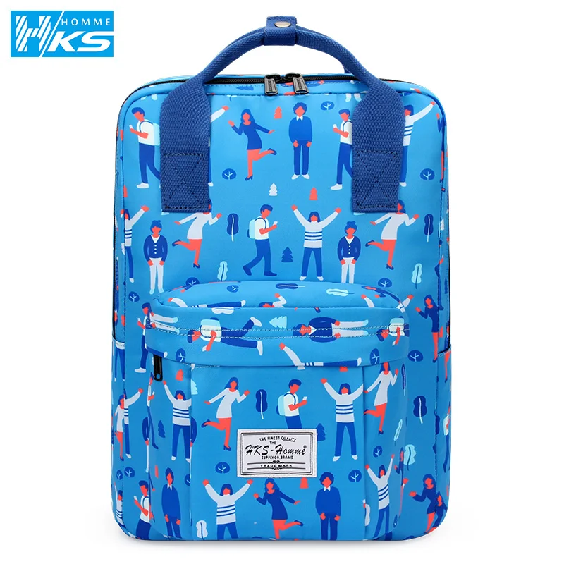 

College Printing Style Waterproof Canvas Women Laptop Backpack Large Capacity Backpacks Travel bag Teenage Girls Boys Schoolbag
