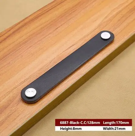 1PCS Leather Handle Bag Handle Drawer Door Knob Brown Black Furniture Handle Hardware Decoration Zinc Alloy Cabinet Dresser MBS0010-9