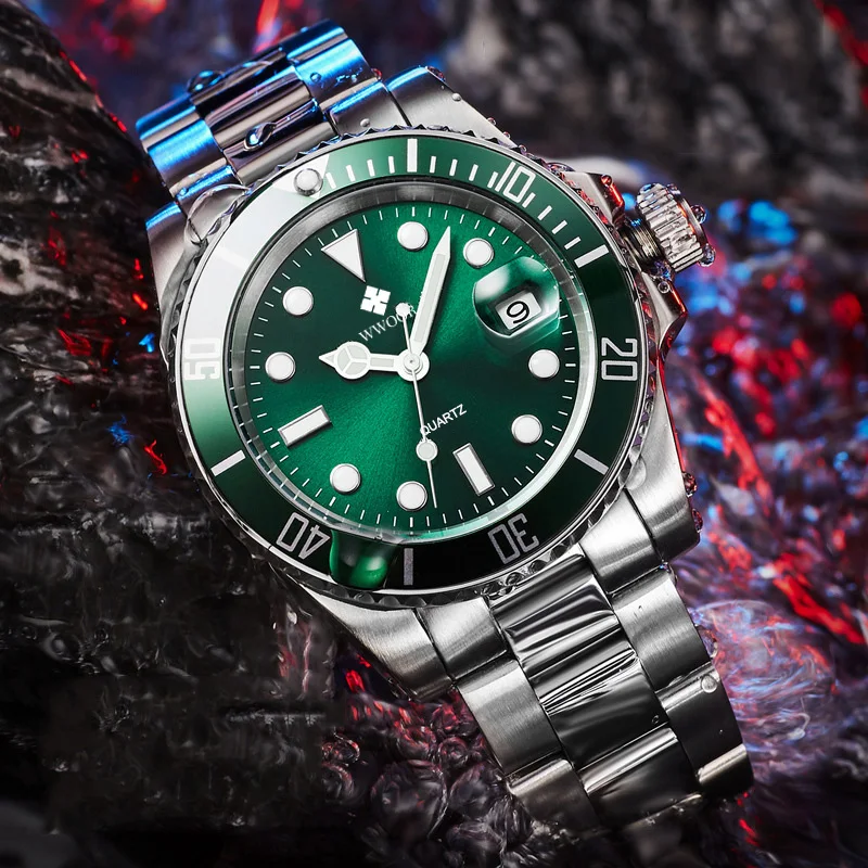 

2020 Design Brand WWOOR Luxury Mens Watches Sports Waterproof Automatic Date Clock Men Quartz Stainless Steel Watch Reloj Hombre