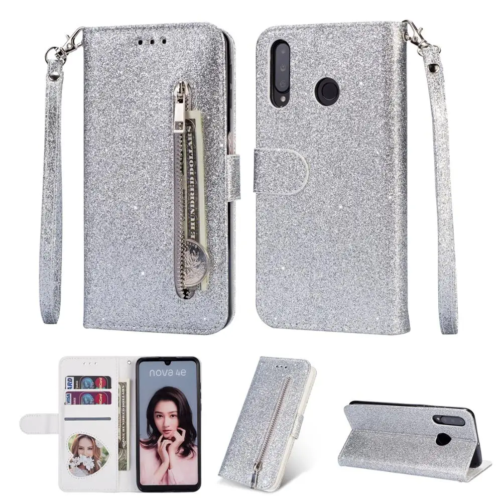 Роскошный блестящий чехол для телефона Huawei P30 P20 Lite Pro Y6 Y7 2019 P Smart Funda флип кошелек