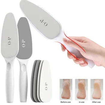 

Double-side Stone Foot Rasp Heel Foot File Hard Dead Skin Callus Remover Exfoliating Pedicure Care Tool with 4 Replaceable Stone