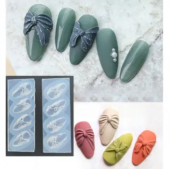 

5Pcs Silicone 3D Stereo Mini Bowtie Carving Mold Nail Art Mould Kit Bow Template Silicone Resin Mold Nails Art Crafts