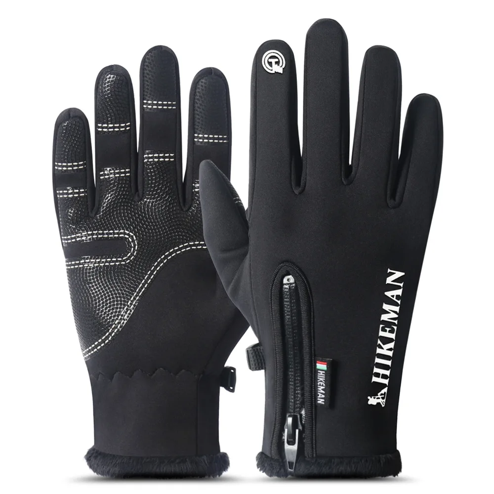 Winter Ski Cycling Mittens GlovesTouched Screen Gloves Waterproof Men Women Warm Windproof Bicycle Anti Slip Mittens New - Цвет: A