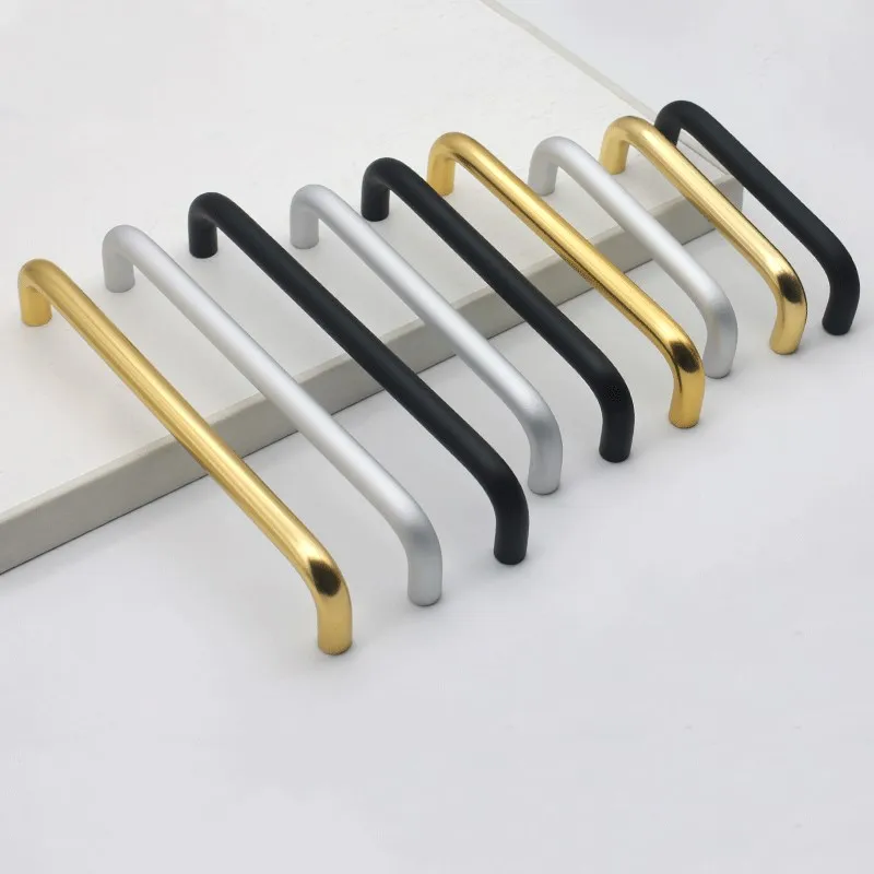 U Type Aluminum Alloy Kitchen Cabinet Door Handles Drawer Knobs Home Improvement Furniture 10mm