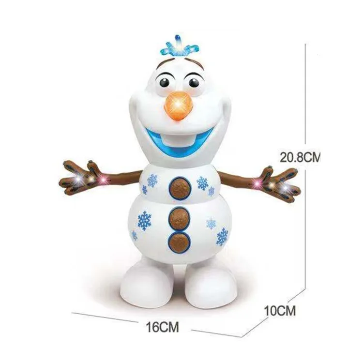 Замороженный танцующий снеговик Олаф робот со светодиодным музыкальным фонариком электрическая фигурка Модель Детская игрушка для детей Рождественский подарок