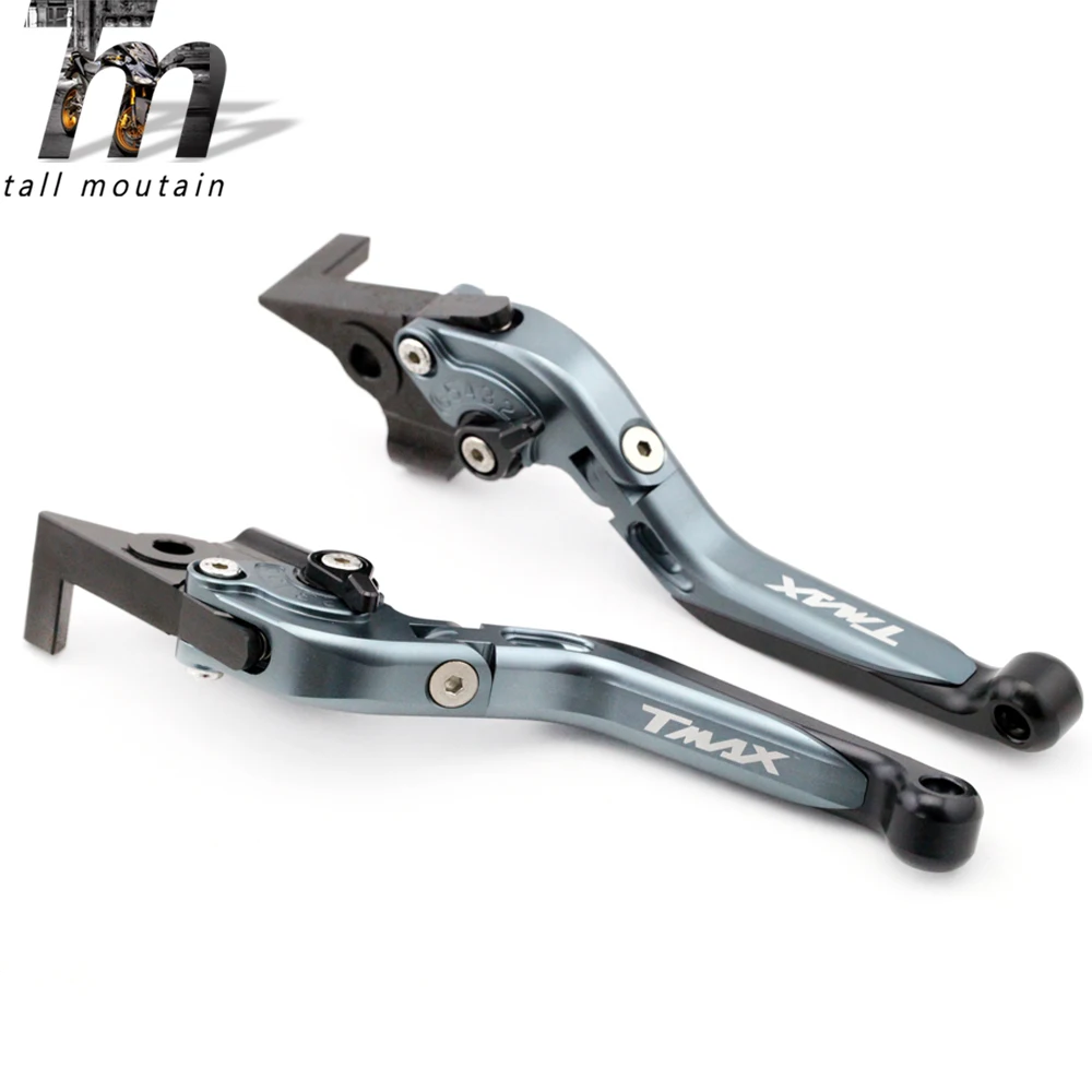 Front Rear Brake Lever For YAMAHA XP 500/530 T-MAX 2008- Titanium Motorcycle Adjustabale Folding Extendable logo TMAX