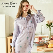 Vero Moda Новое поступление Ins стиль печатных хлопок рубашка Домашняя одежда платье | 319105517