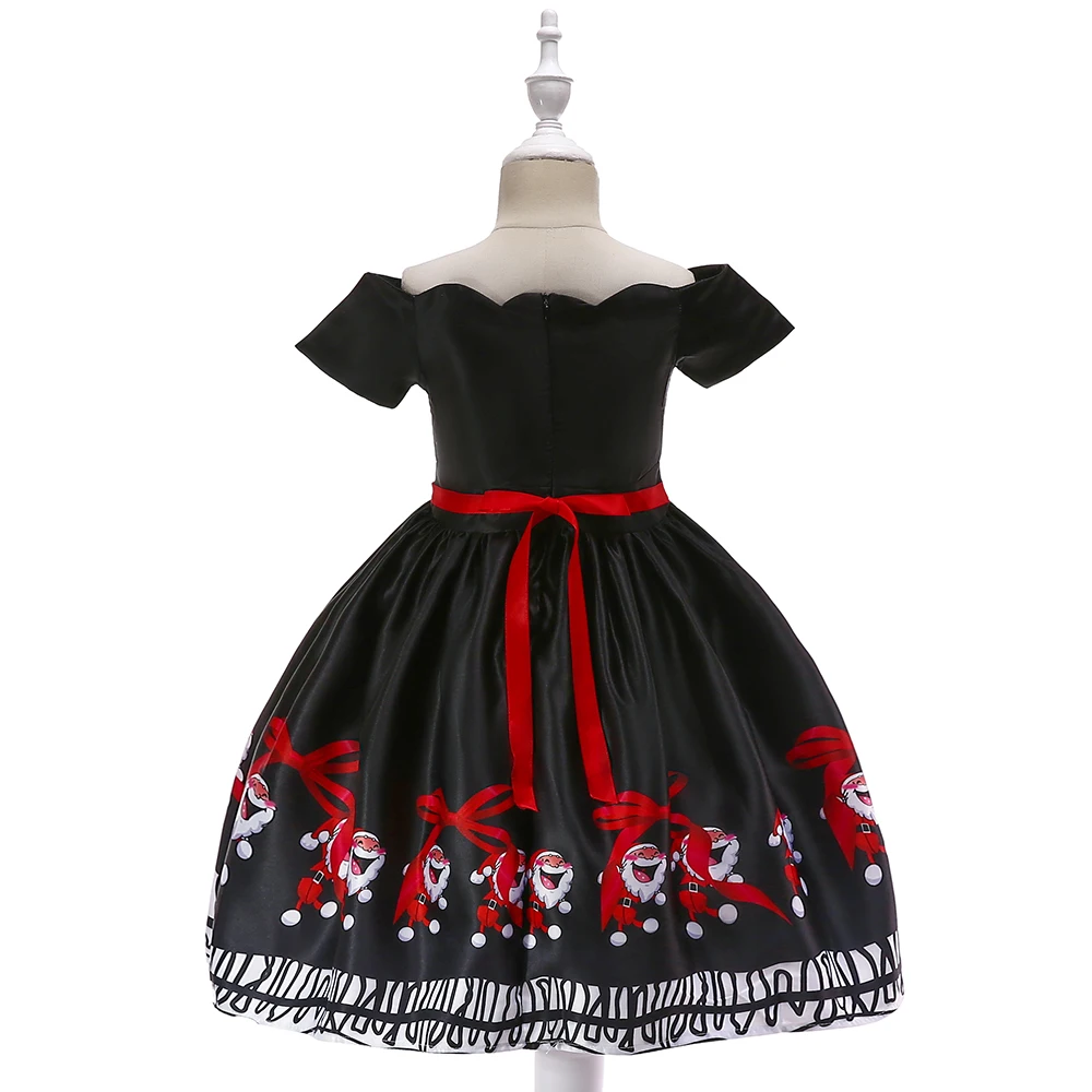 Розничная, детские летние платья для От 3 до 8 лет девочек, платья с принтом снежинки, детское рождественское свадебное платье для девочек, L5050