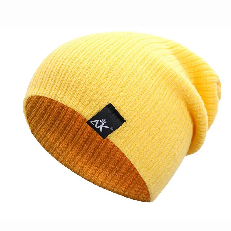 

DIHOPE Men Women Fashion Striped Squirt Head Cap Outdoor Knit Hat Autumn Winter Warm Unisex Solid Color Wool Cap 28cmx18cm-1