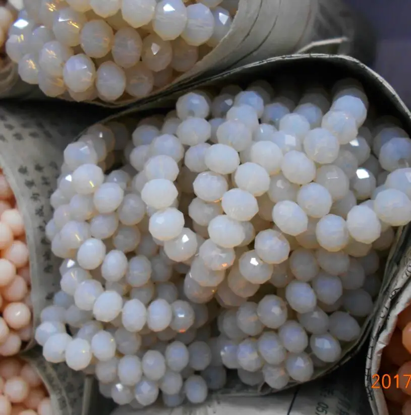 FLTMRH Non-hyaline White Color 3*4mm 140pcs Rondelle Austria faceted Crystal Glass Beads Loose Spacer Round for Jewelry | Украшения и