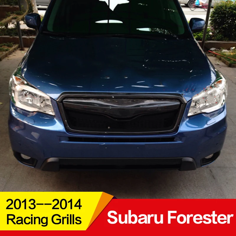 Использование для Subaru Forester Racing Grills 2013 год углеродное волокно рефитт Передняя Центральная гоночная решетка крышка аксессуары