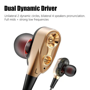 

Upgraded Dual Drivers Earphone Super Bass Sports Earphones Stereo Music Headset Wired Earbuds in-ear Earpiece with Mic