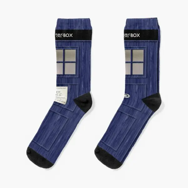 Носки Tardis короткие дышащие зимние женские и мужские с героями мультфильмов