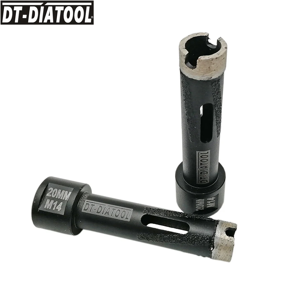 DT-DIATOOL 2pcs 20mm M14 Crown Laser Welded Diamond Drilling Core Bits With Side Protection For Hard Granite Marble Nature Stone dt diatool 1pc diamond dry drilling core bit granite marble drill bit nature stone hole saw m14 or 5 8 11 thread laser welded