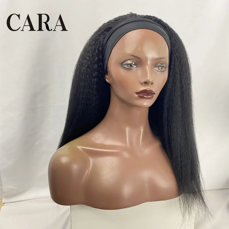 Kinky Straight Headband Wigs 180 200 220 Density Human Hair Wig Free