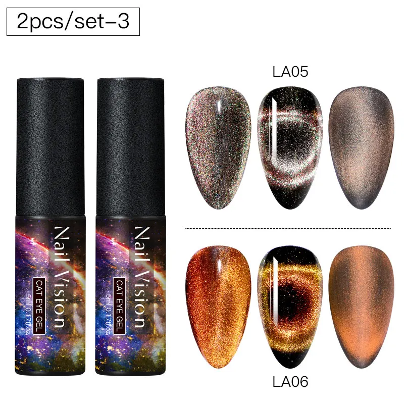 Nail Vision 5 мл 9D Galaxy Cat Eyes светодиодный Гель-лак для ногтей Хамелеон для использования с магнитом замочить УФ-лак для ногтей черный базовый слой - Цвет: ZH08050