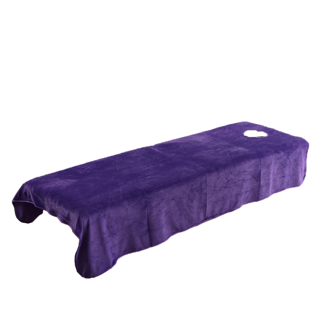 Purple 80x190cm Массажный стол простыня набор лицевая покрывало-включает в себя плоские и встроенные простыни с лицом Колыбель для косметический салон, отель - Цвет: Purple 80x190cm