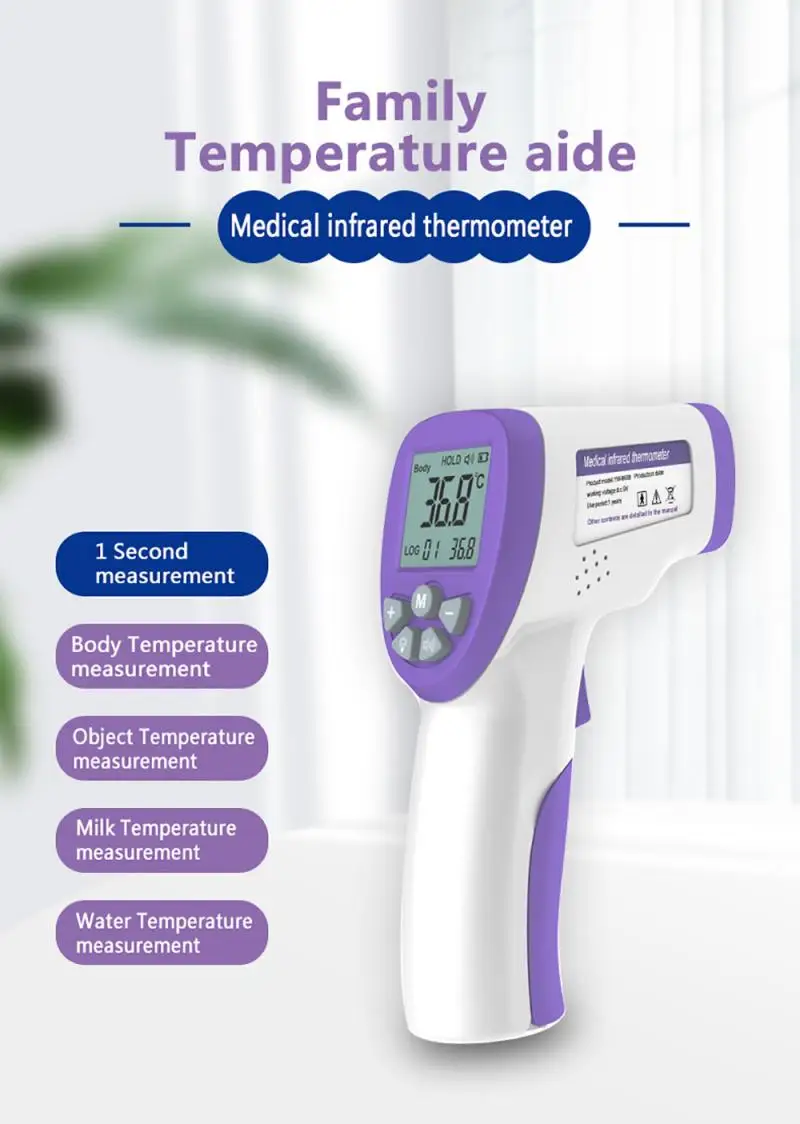 

In Stock Digital Thermometer Infrared Baby Adult Forehead Non-contact Infrared Thermometer LCD Backlight Termometro Infravermelh