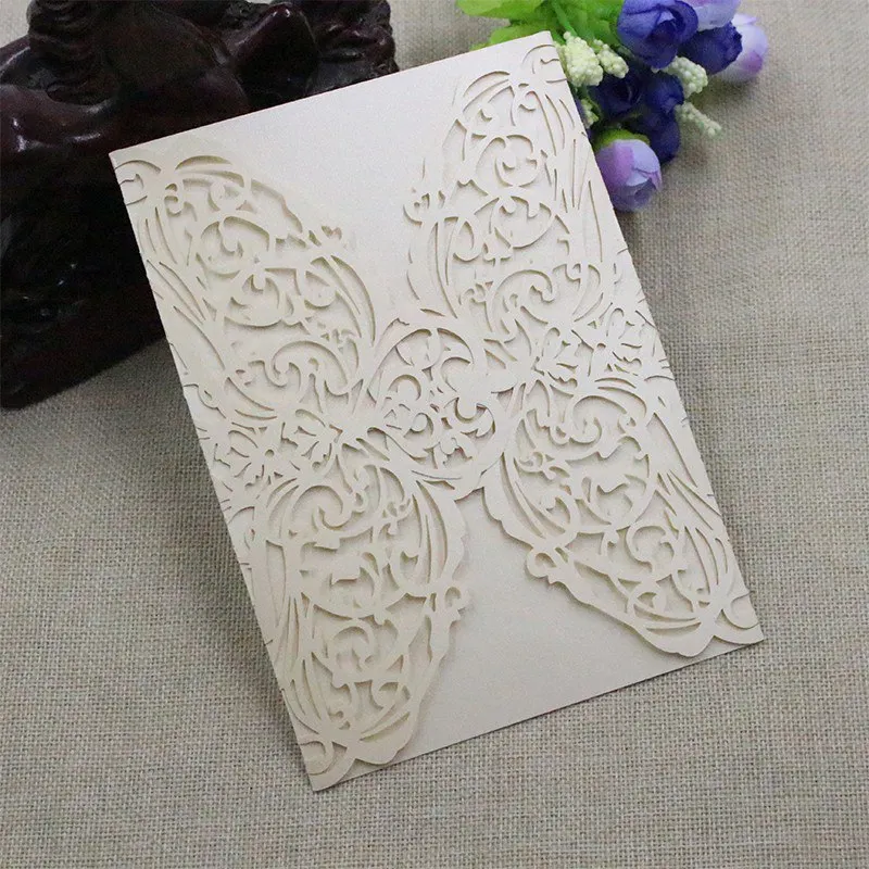 10 шт./компл. DIY Pops карты романтические приглашения на свадьбу вертикальные вырезанные лазером сердечки приглашения комплекты открыток День рождения Свадебные инструменты H1 - Цвет: CB