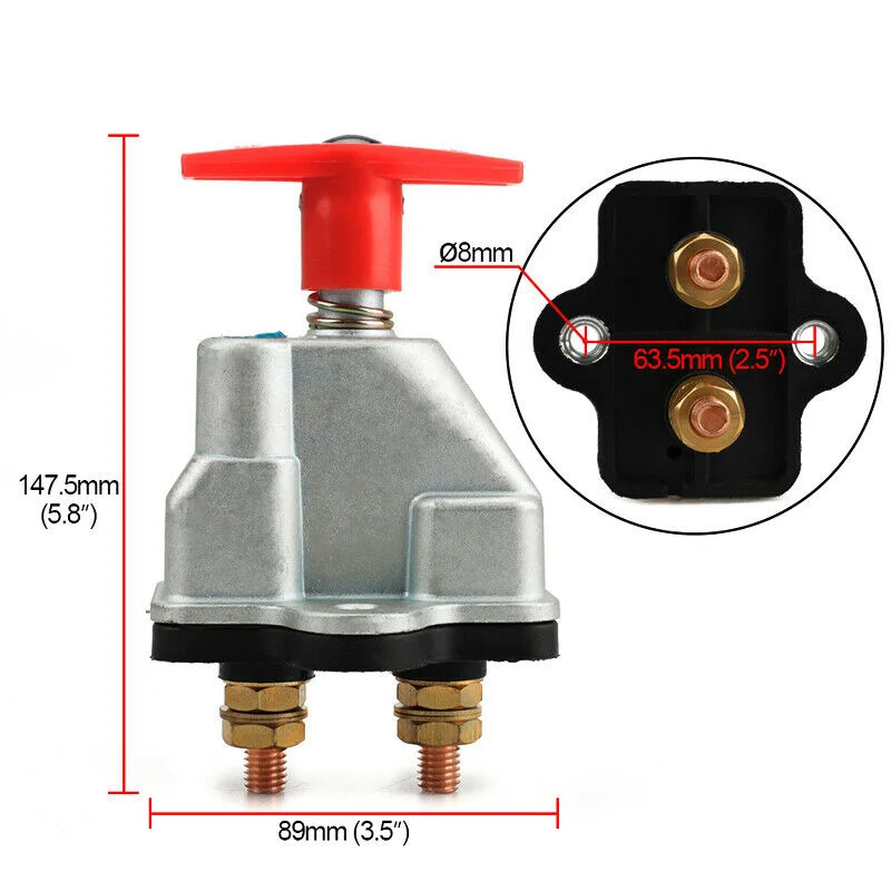 12/24V 250A Battery Isolator Disconnect Cut Off Kill Switch with Key Car Boat RV