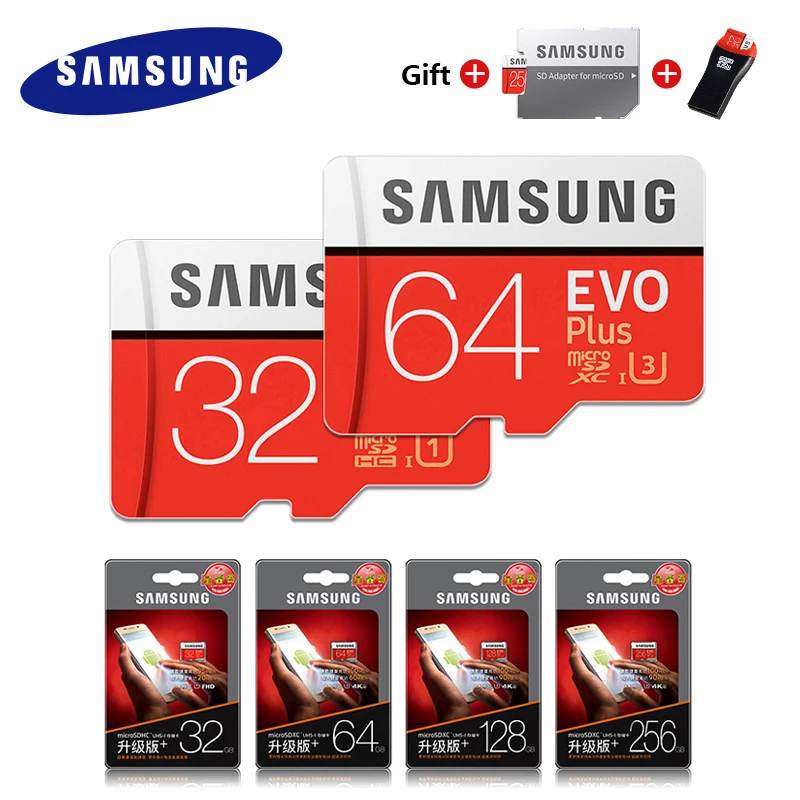 Оригинальный samsung класс EVO + 10 карта памяти 32 Гб 64 128 Micro SD 256 ГБ SDHC SDXC C10 UHS TF транс