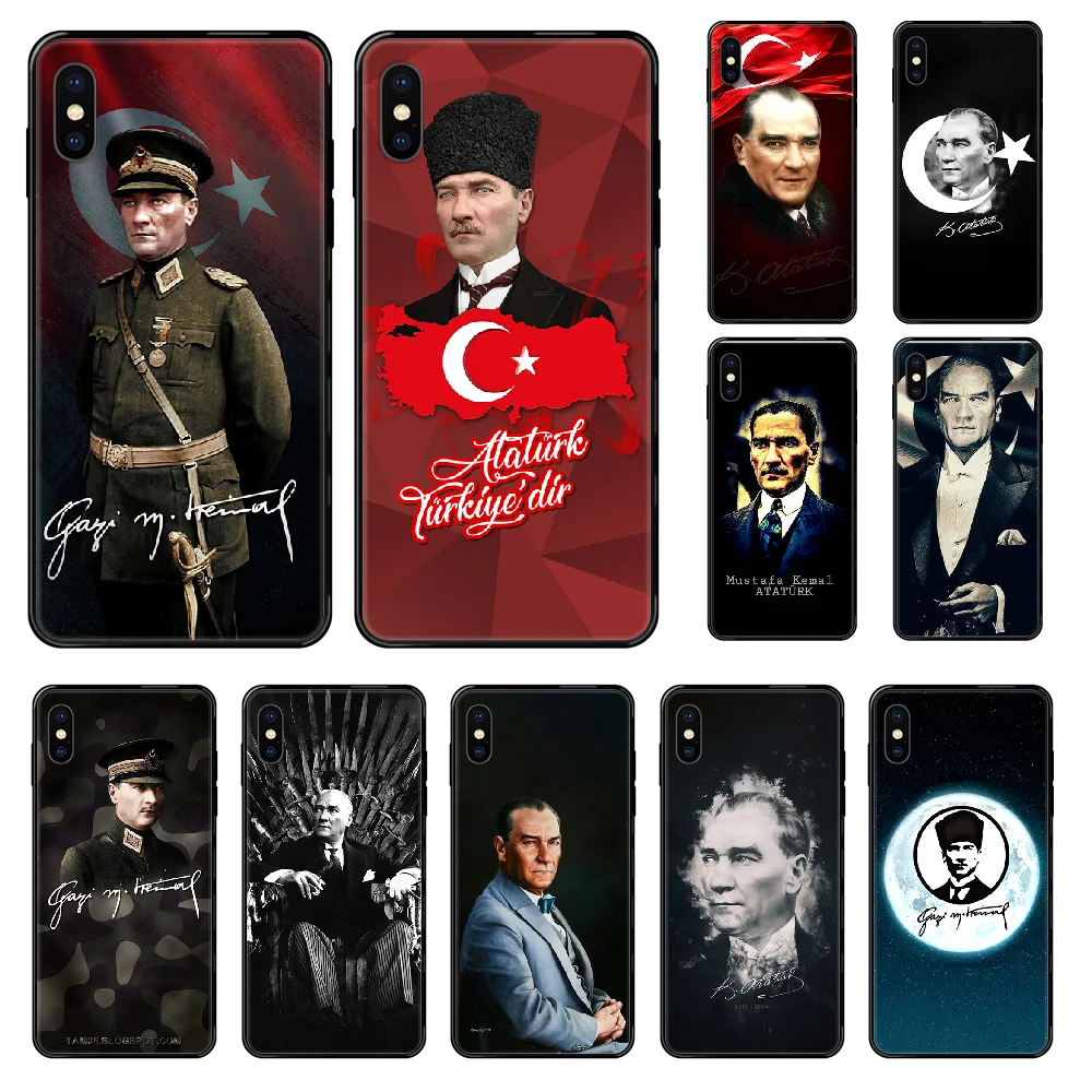 Турция большое Mustafa Kemal Atatur Чехол для мобильного телефона iphone 4 4s 5 5S SE 5C 6 6S 7 8 plus X XS XR
