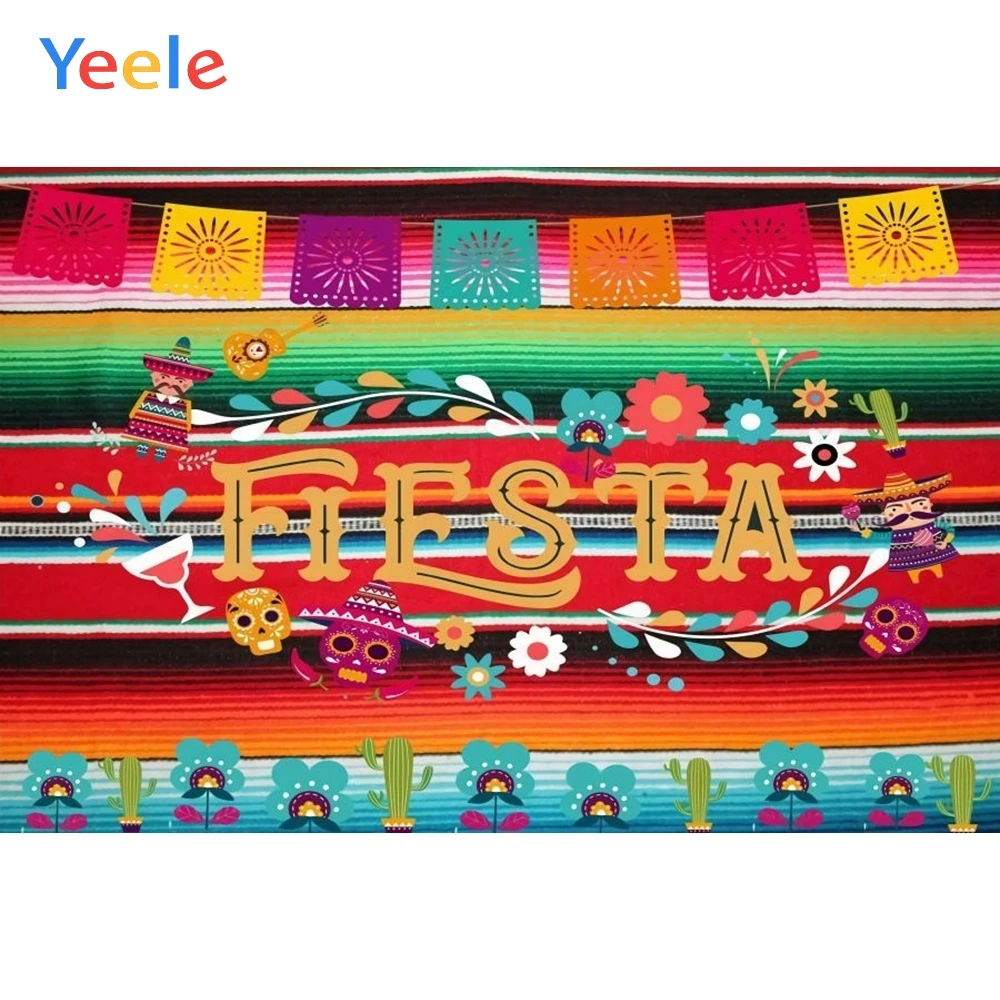 

Yeele Dia DE Muertos Mexico Day of The Dead Backdrop Dress-up Party Sugar Skull Photography Background Fiesta Banner Decoration