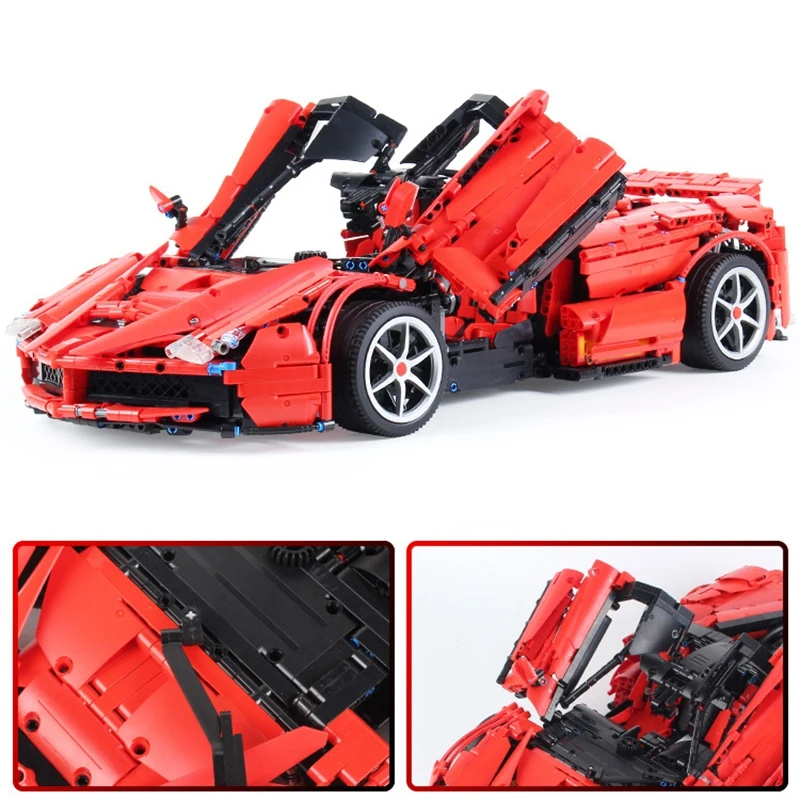Hyper Car Racing Sports Car Building Blocks Bricks Kids Gift Toy Red(Static Version