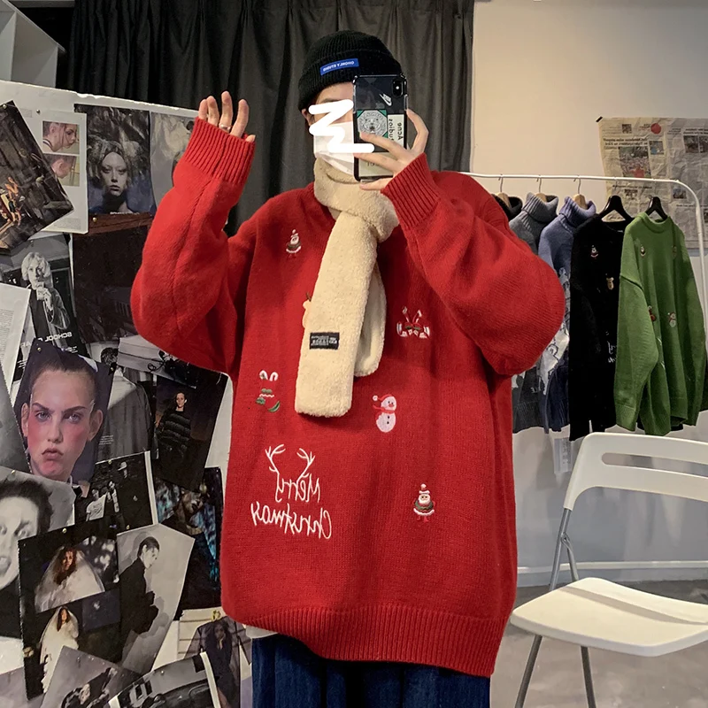 Winter Sweater Men s Warm Fashion Cartoon Casual Knitted Pullover Men Streetwear Loose Knitting Sweaters Male 3