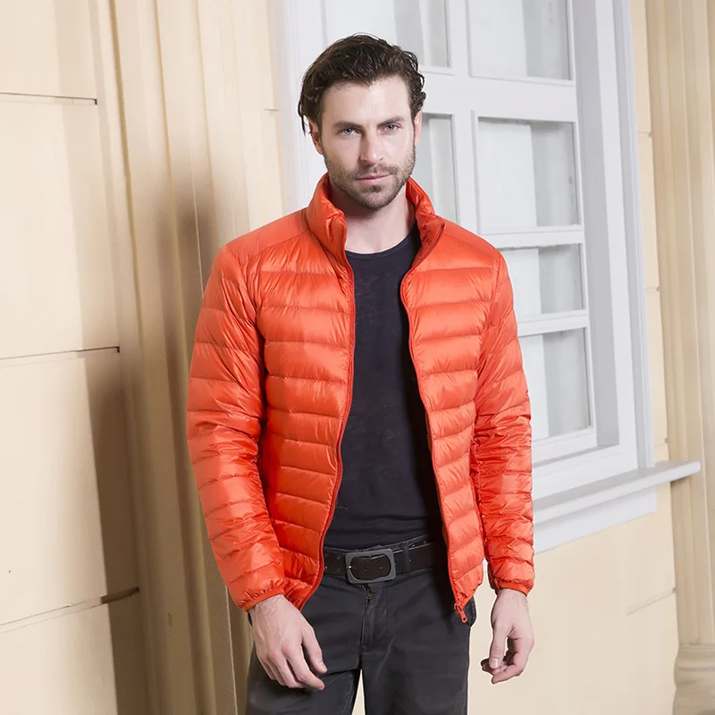 Chaqueta de invierno para hombre chaqueta ultraligera hombres chaqueta de plumas hombre portátil y ligero abrigo cálido