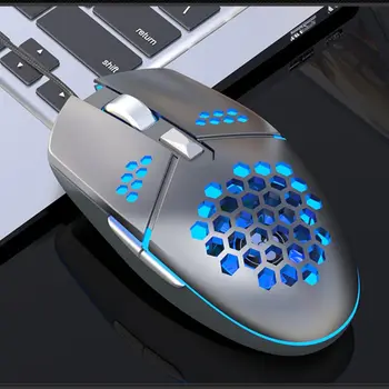 

2000DPI Adjustable 6 Buttons Gamer USB Wired Honeycomb Optical Mouse Hollow-out RGB Gaming Mice with Fan for PC Laptop